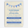Vintage Blue Bunting Christening / Baptism Invitation additional 1