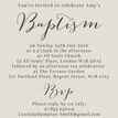 Rustic Calligraphy Personalised Christening / Baptism Invitation additional 5