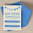 Vintage Blue Bunting Baby Shower Invitation additional 3