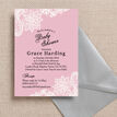 Pink & White Vintage Lace Baby Shower Invitation additional 3
