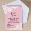 Pink & White Vintage Lace Baby Shower Invitation additional 2