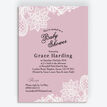 Pink & White Vintage Lace Baby Shower Invitation additional 1