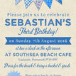 Vintage Blue Bunting Party Invitation additional 4