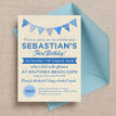 Vintage Blue Bunting Party Invitation additional 3