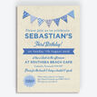 Vintage Blue Bunting Party Invitation additional 1