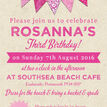 Vintage Pink Bunting Party Invitation additional 4