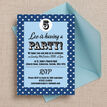 Navy Blue Stars Personalised Party Invitation additional 2