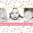 Pastel Confetti Photo Birth Announcement Card additional 4