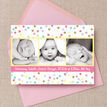 Pastel Confetti Photo Birth Announcement Card additional 2