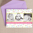 Pastel Confetti Photo Birth Announcement Card additional 3