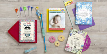Colourful kids party invitations and stationery by Hip Hip Hooray home page
