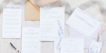 Lavender Lilac Rustic Natural Floral Wedding Stationery Invitations Invites Printed Printable Hip Hip Hooray 4