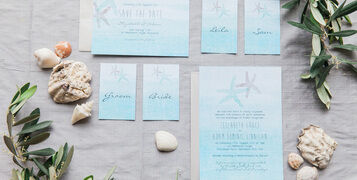 Blue Turquoise Tropical Watercolour Starfish Ocean Beach Wedding Stationery 8