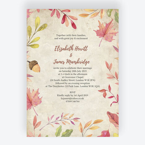 Autumn Leaves Wedding Stationery