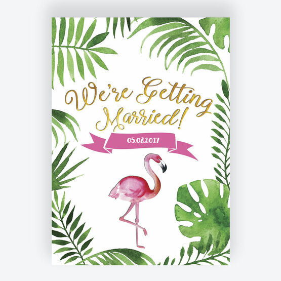 Flamingo Fiesta Tropical Wedding Invitation