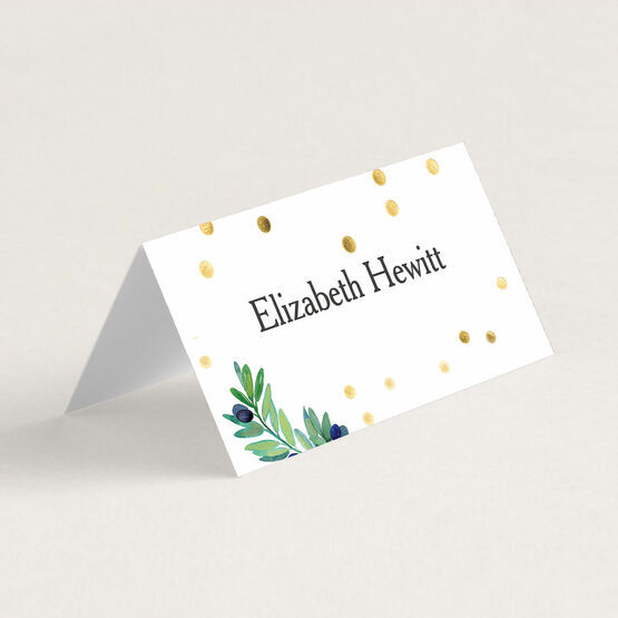 Olive Wreath Wedding Place Cards