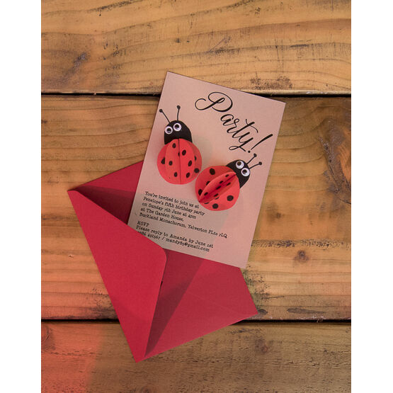 Handmade 3D Ladybird Printable Party Invitation
