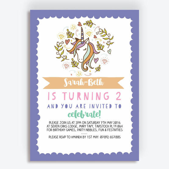 Magic Unicorn Party Invitation