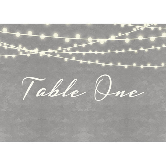 Dove Grey Fairy Lights Table Name