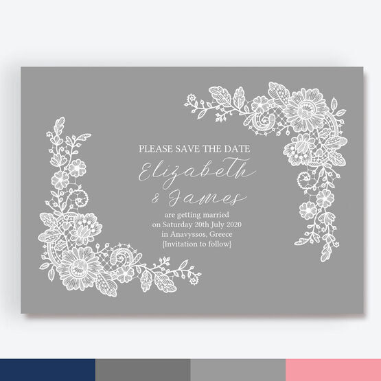 Floral Lace Save the Date