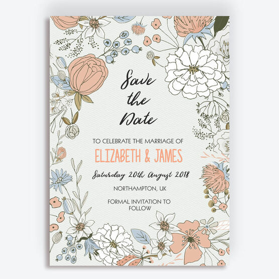 Wild Flowers Wedding Save the Date
