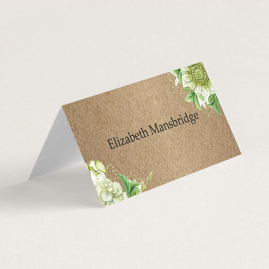 Rustic Greenery Folded Wedding Place Cards