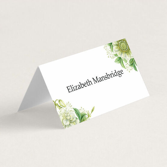 Greenery Folded Wedding Place Cards