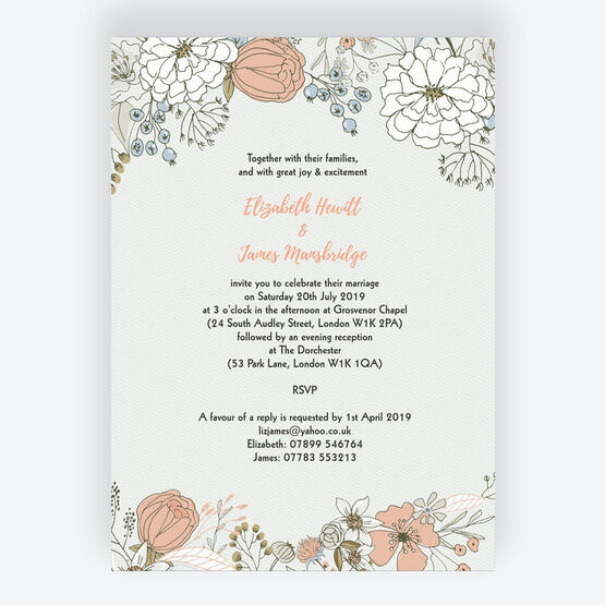Wild Flowers Wedding Invitation