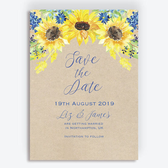 Rustic Sunflower Save the Date