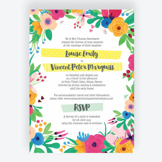 Floral Fiesta Wedding Invitation