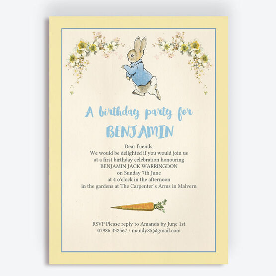 Beatrix Potter Peter Rabbit Party Invitation