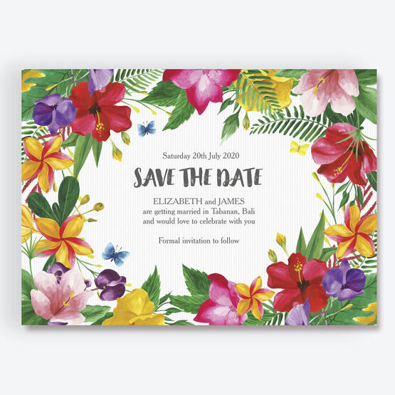 Tropical Hibiscus Save the Date
