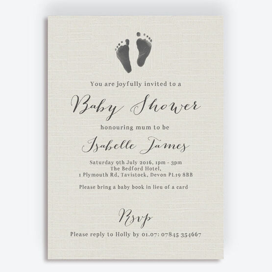 Rustic Calligraphy Personalised Baby Shower Invitation