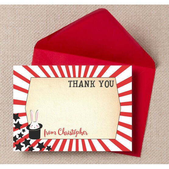 Magic Show Party Personalised Thank You Cards