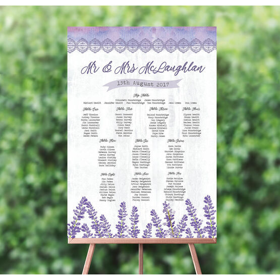 Lilac & Lavender Wedding Seating Plan