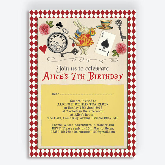 Alice in Wonderland Party Invitation