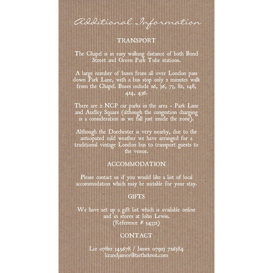 Rustic Lace Guest Information Card