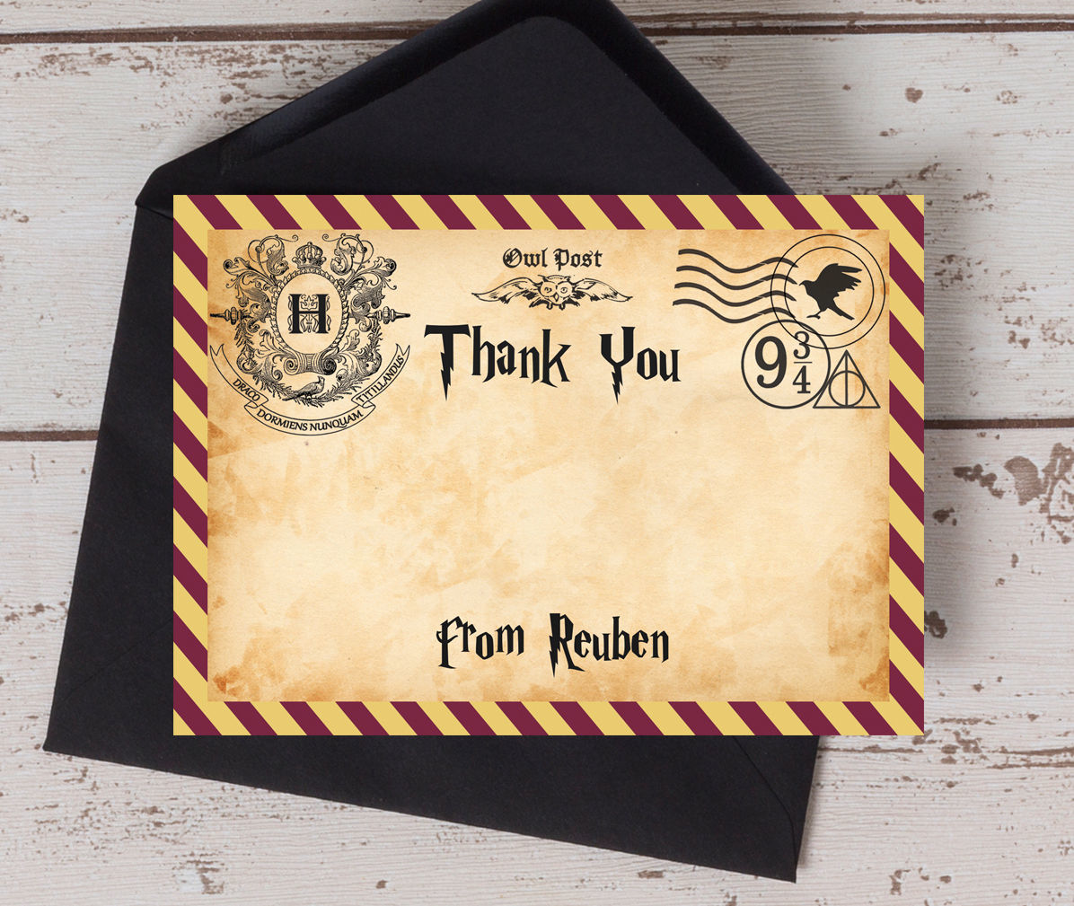 Harry Potter-Inspired Thank You Card