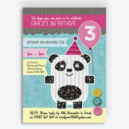 Panda Party Birthday Party Invitation