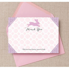 Pastel Bunny Personalised Thank You Card