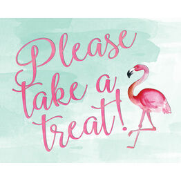 Flamingo Fiesta Wedding Sign - Take a Treat