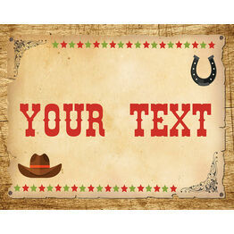 Cowboy Wild West Birthday Party Sign / Poster