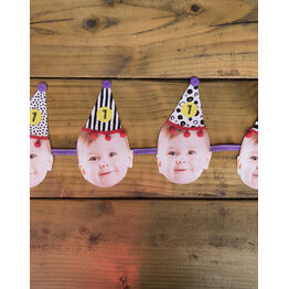 Handmade / Printable Party Hat Baby Photo Bunting