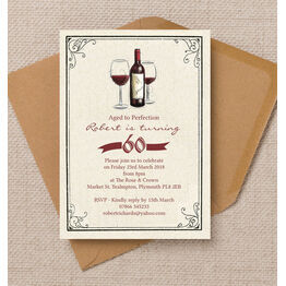 Vintage Wine Themed 60th Birthday Party Invitation