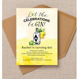 Gin & Tonic Themed 60th Birthday Party Invitation