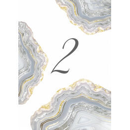 Agate Crystal Silver Grey Table Number