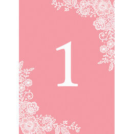 Floral Lace Wedding Table Number