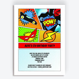 Comic Book Superhero Party Invitation