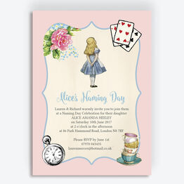 Alice in Wonderland Naming Day Ceremony Invitation