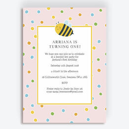 Bumble Bees Party Invitation - Pink